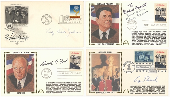 U.S. Presidential Signed First Day Covers Quartet (4 Different) – Including Gerald Ford and George H.W. Bush (JSA Auction LOA)